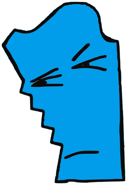 Juez, Tata #0188: a blue Latinx Tata, hand-drawn by Marcelo and Noel Morera (Tata 1000 Faces)