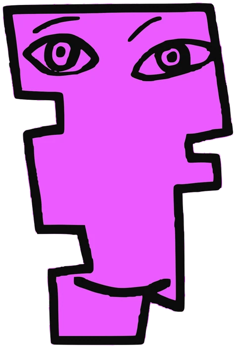 Topo, Tata #0190: a pink Tareco Tata, hand-drawn by Marcelo and Noel Morera (Tata 1000 Faces)