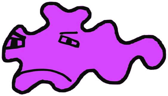 Slyther, Tata #0192: a pink Amoeba Tata, hand-drawn by Marcelo and Noel Morera (Tata 1000 Faces)