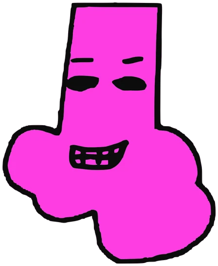 Smoker, Tata #0194: a pink Latinx Tata, hand-drawn by Marcelo and Noel Morera (Tata 1000 Faces)