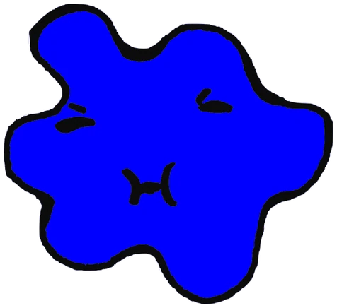 Vivi, Tata #0195: a blue Amoeba Tata, hand-drawn by Marcelo and Noel Morera (Tata 1000 Faces)