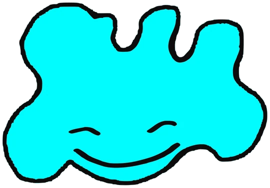 Wagoo, Tata #0196: a blue Amoeba Tata, hand-drawn by Marcelo and Noel Morera (Tata 1000 Faces)
