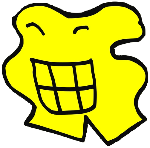 Yeetus, Tata #0198: a yellow Amoeba Tata, hand-drawn by Marcelo and Noel Morera (Tata 1000 Faces)