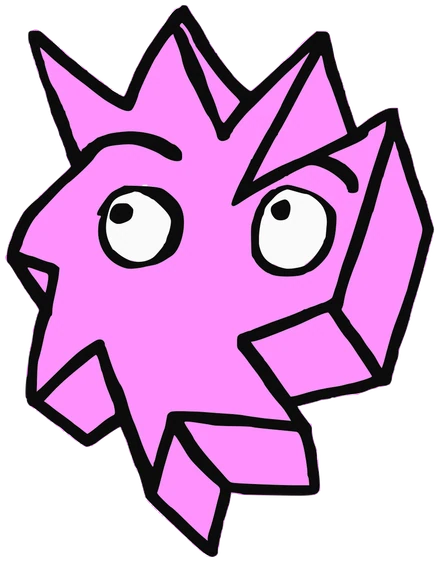 Ojon, Tata #0200: a pink Star Tata, hand-drawn by Marcelo and Noel Morera (Tata 1000 Faces)
