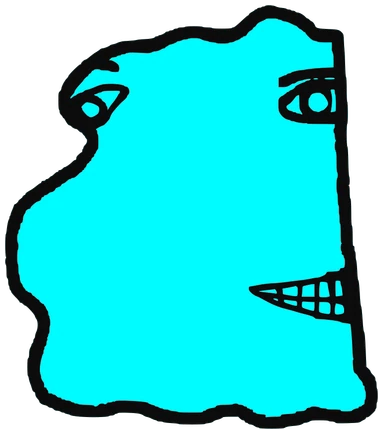 Dabb, Tata #0207: a cyan Latinx Tata, hand-drawn by Marcelo and Noel Morera (Tata 1000 Faces)