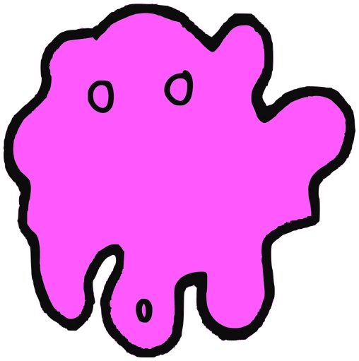 Halzzi, Tata #0209: a pink Amoeba Tata, hand-drawn by Marcelo and Noel Morera (Tata 1000 Faces)