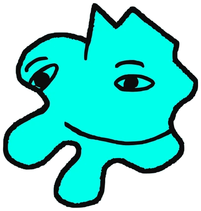 Harrey Patter, Tata #0222: a cyan Latinx Tata, hand-drawn by Marcelo and Noel Morera (Tata 1000 Faces)