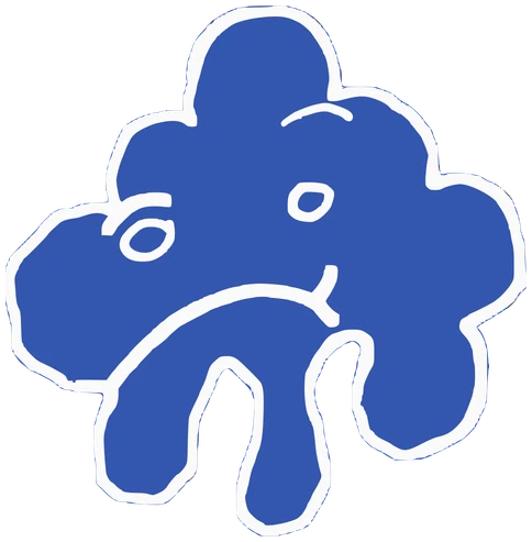 Headqort, Tata #0223: a blue Amoeba Tata, hand-drawn by Marcelo and Noel Morera (Tata 1000 Faces)