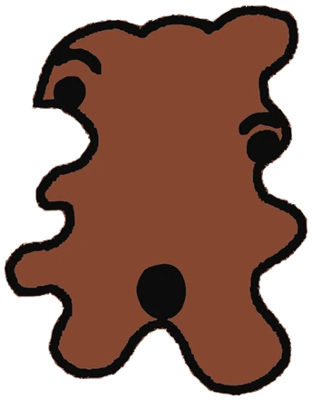 Hirosh, Tata #0224: a brown Amoeba Tata, hand-drawn by Marcelo and Noel Morera (Tata 1000 Faces)