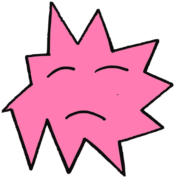 Sunn, Tata #0227: a pink Star Tata, hand-drawn by Marcelo and Noel Morera (Tata 1000 Faces)