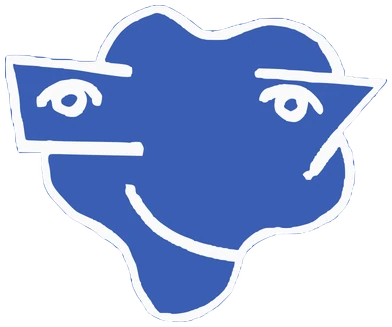 Portem, Tata #0228: a blue Latinx Tata, hand-drawn by Marcelo and Noel Morera (Tata 1000 Faces)
