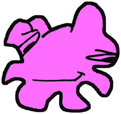 Thank, Tata #0230: a pink Amoeba Tata, hand-drawn by Marcelo and Noel Morera (Tata 1000 Faces)