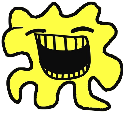 Ibbiza, Tata #0234: a yellow Amoeba Tata, hand-drawn by Marcelo and Noel Morera (Tata 1000 Faces)