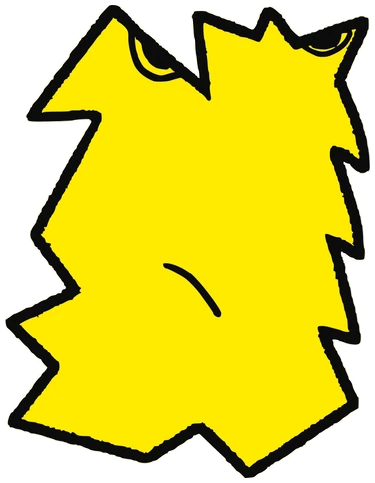 Cafe, Tata #0237: a yellow Tareco Tata, hand-drawn by Marcelo and Noel Morera (Tata 1000 Faces)