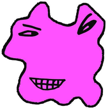 PPoPP, Tata #0244: a pink Amoeba Tata, hand-drawn by Marcelo and Noel Morera (Tata 1000 Faces)