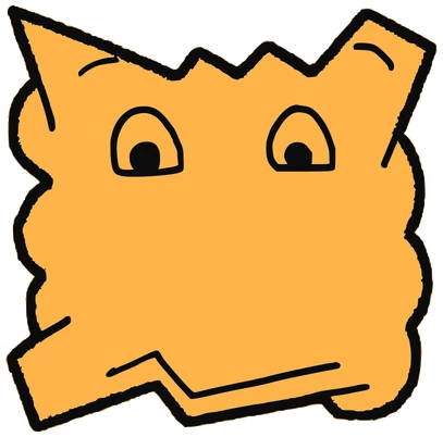 Merfen, Tata #0245: a orange Latinx Tata, hand-drawn by Marcelo and Noel Morera (Tata 1000 Faces)