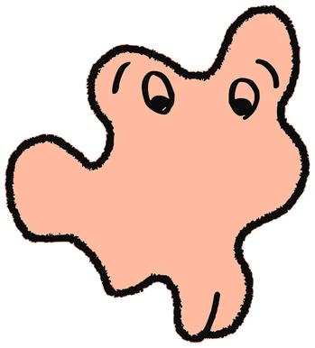 Dory, Tata #0246: a ham Amoeba Tata, hand-drawn by Marcelo and Noel Morera (Tata 1000 Faces)