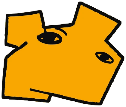 Hamm, Tata #0247: a orange Tareco Tata, hand-drawn by Marcelo and Noel Morera (Tata 1000 Faces)