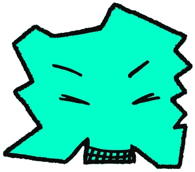 Retexa, Tata #0250: a celeste Tareco Tata, hand-drawn by Marcelo and Noel Morera (Tata 1000 Faces)