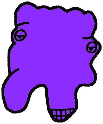 Doxx, Tata #0255: a purple Amoeba Tata, hand-drawn by Marcelo and Noel Morera (Tata 1000 Faces)