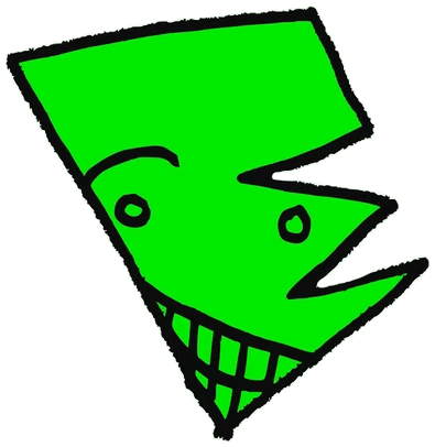 Eee, Tata #0259: a green Tareco Tata, hand-drawn by Marcelo and Noel Morera (Tata 1000 Faces)
