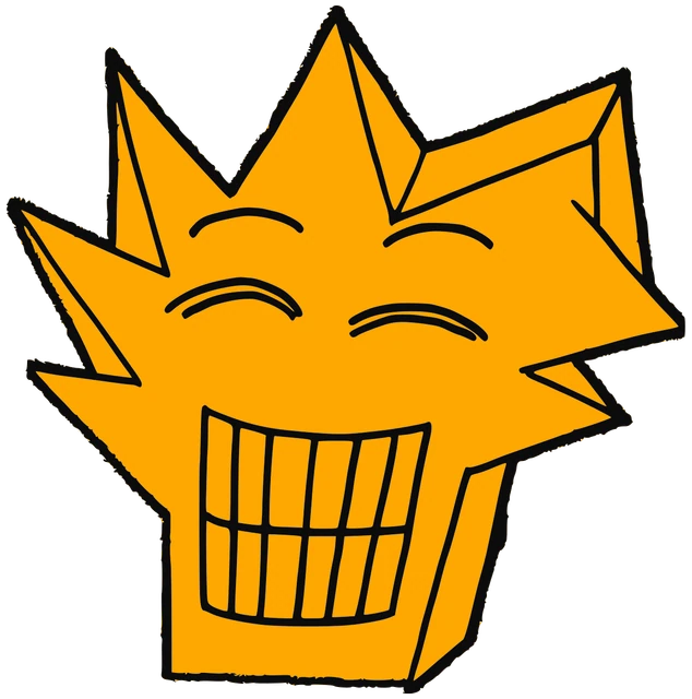 Genjji, Tata #0266: a orange Star Tata, hand-drawn by Marcelo and Noel Morera (Tata 1000 Faces)