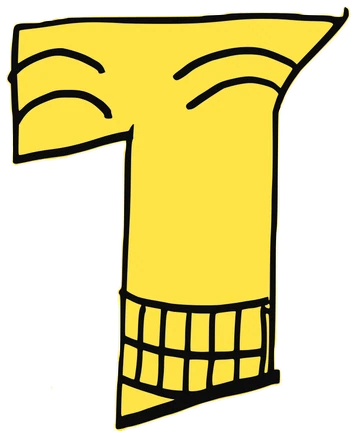 Terto, Tata #0267: a yellow Tareco Tata, hand-drawn by Marcelo and Noel Morera (Tata 1000 Faces)