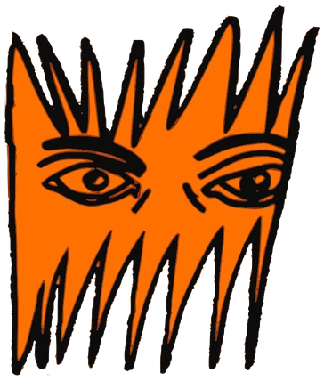 Cepillante, Tata #0277: a orange Star Tata, hand-drawn by Marcelo and Noel Morera (Tata 1000 Faces)