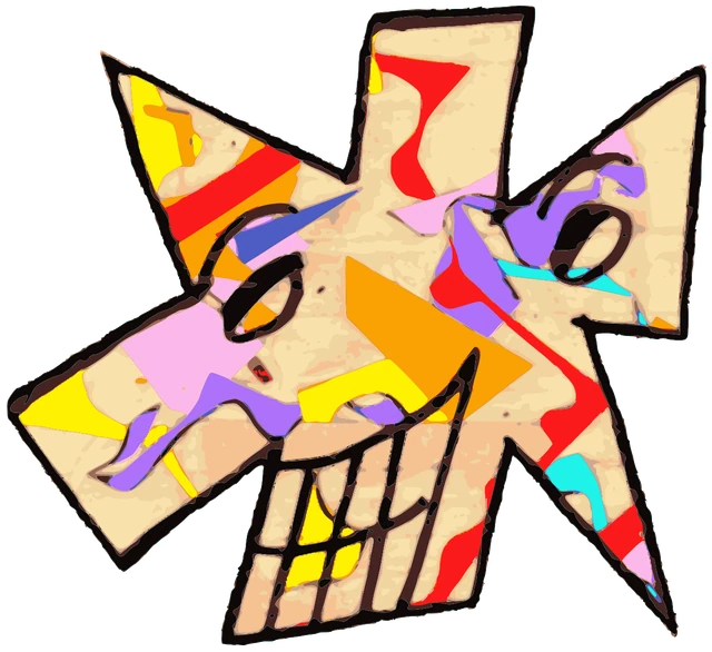 Skyset, Tata #0278: a mosaic Star Tata, hand-drawn by Marcelo and Noel Morera (Tata 1000 Faces)