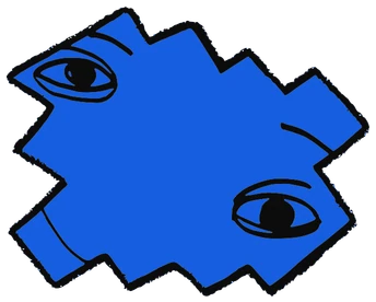 Browni, Tata #0282: a blue Tareco Tata, hand-drawn by Marcelo and Noel Morera (Tata 1000 Faces)