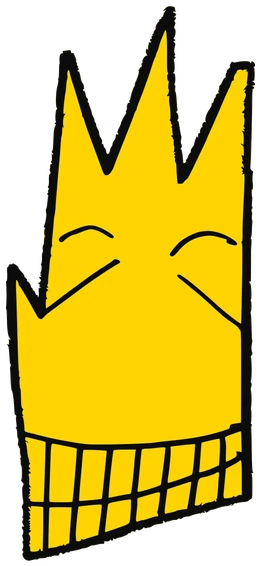 Mani, Tata #0289: a yellow Star Tata, hand-drawn by Marcelo and Noel Morera (Tata 1000 Faces)