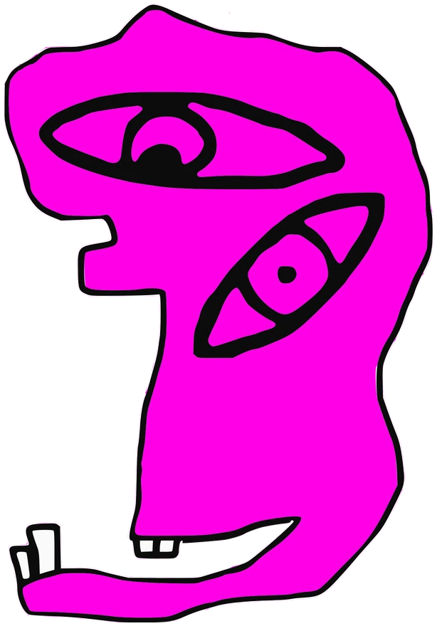 Tontin, Tata #0291: a pink Amoeba Tata, hand-drawn by Marcelo and Noel Morera (Tata 1000 Faces)