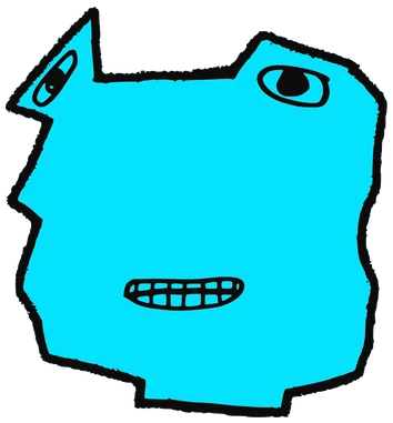 Hendrick, Tata #0292: a cyan Latinx Tata, hand-drawn by Marcelo and Noel Morera (Tata 1000 Faces)