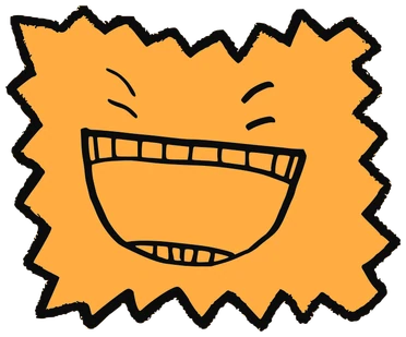Conten, Tata #0296: a orange Star Tata, hand-drawn by Marcelo and Noel Morera (Tata 1000 Faces)