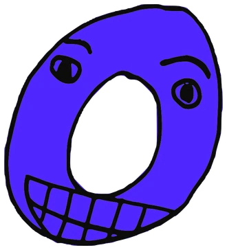 Oreo, Tata #0306: a purple Amoeba Tata, hand-drawn by Marcelo and Noel Morera (Tata 1000 Faces)