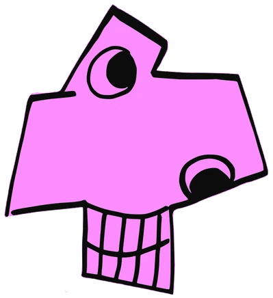 Laggy, Tata #0317: a pink Star Tata, hand-drawn by Marcelo and Noel Morera (Tata 1000 Faces)