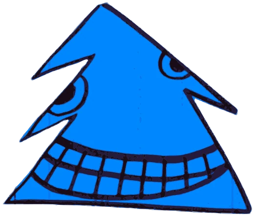 Tree, Tata #0323: a blue Star Tata, hand-drawn by Marcelo and Noel Morera (Tata 1000 Faces)