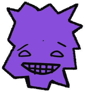 Super, Tata #0325: a purple Star Tata, hand-drawn by Marcelo and Noel Morera (Tata 1000 Faces)