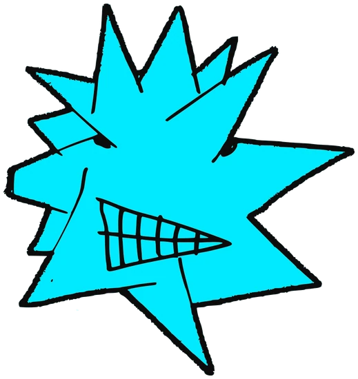 Lokuto, Tata #0327: a cyan Star Tata, hand-drawn by Marcelo and Noel Morera (Tata 1000 Faces)