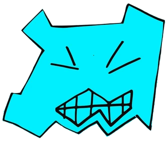 Luwu, Tata #0333: a cyan Star Tata, hand-drawn by Marcelo and Noel Morera (Tata 1000 Faces)