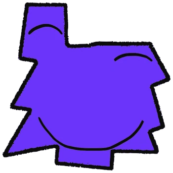 Papik, Tata #0334: a purple Latinx Tata, hand-drawn by Marcelo and Noel Morera (Tata 1000 Faces)