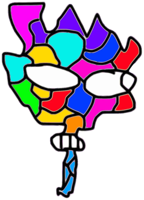 Carcelo, Tata #0339: a rainbow Star Tata, hand-drawn by Marcelo and Noel Morera (Tata 1000 Faces)