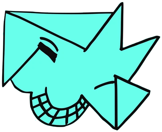Karret, Tata #0347: a cyan Latinx Tata, hand-drawn by Marcelo and Noel Morera (Tata 1000 Faces)