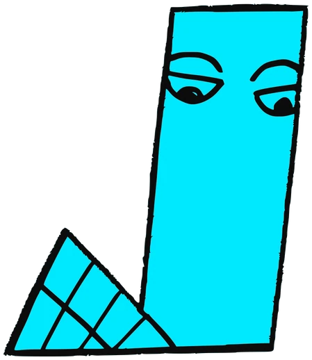 Lapizlasuli, Tata #0349: a cyan Tareco Tata, hand-drawn by Marcelo and Noel Morera (Tata 1000 Faces)