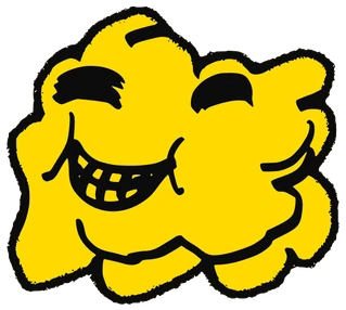 MO, Tata #0350: a yellow Amoeba Tata, hand-drawn by Marcelo and Noel Morera (Tata 1000 Faces)