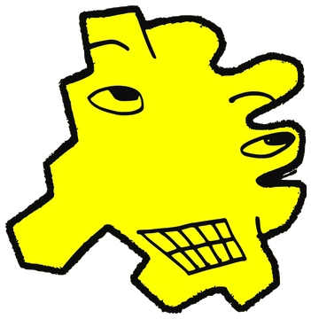 Peter, Tata #0352: a yellow Amoeba Tata, hand-drawn by Marcelo and Noel Morera (Tata 1000 Faces)