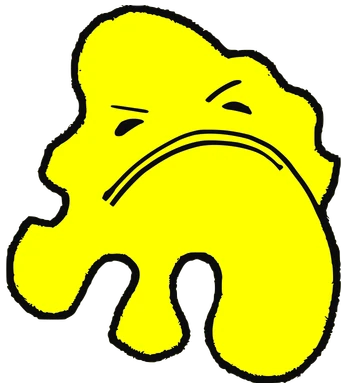 Faja, Tata #0355: a yellow Amoeba Tata, hand-drawn by Marcelo and Noel Morera (Tata 1000 Faces)