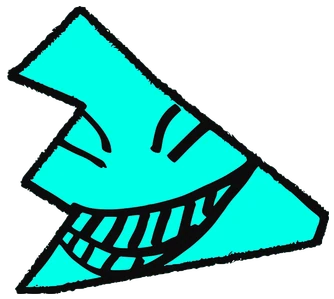 Nobono, Tata #0363: a cyan Star Tata, hand-drawn by Marcelo and Noel Morera (Tata 1000 Faces)
