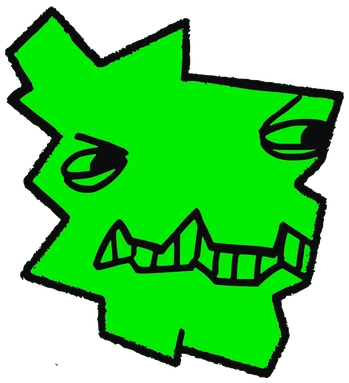 Farr, Tata #0367: a lime green Star Tata, hand-drawn by Marcelo and Noel Morera (Tata 1000 Faces)
