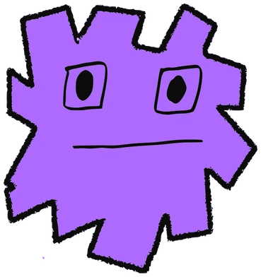 Heno, Tata #0369: a purple Tareco Tata, hand-drawn by Marcelo and Noel Morera (Tata 1000 Faces)